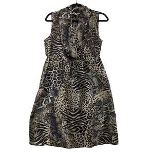 American Rag Cie Sleeveless Mixed Animal Print Midi Dress Women S